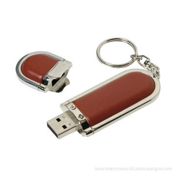 Leather USB Flash drives, 64MB-128GB, free logo printing, package, no MOQ, 2 years warranty